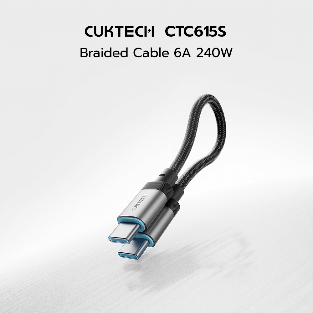 สายชาร์จเร็ว CUKTECH รุ่น CTC615S 6A 240W USB-C ยาว 15 ซม. สีดำ (รองรับการชาร์จ PD3.1)_1